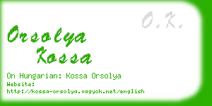 orsolya kossa business card